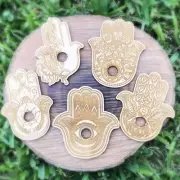 Lot of 5 Hamsa Wood sphere holders display stands