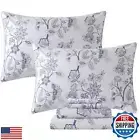 FADFAY Full Size Floral Bed Sheets Set Percale Cotton Classical Toile Sheets