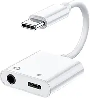 T Tersely USB C to 3.5mm Adapter Headphone, 2in1 AUX Audio Earphone PD Charging for iPhone 16 Pro/Max/Plus/15, iPad Pro Air 5 4 Samsung Flip Fold S24 S23 Ultra/Plus/FE, Google Pixel 9/Pro/8, etc
