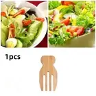 Unpainted Food Server Bamboo Salad Claws Salad Hands Salad Spoon Stirring Fork