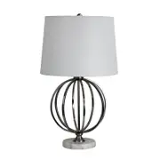 Oriel Lighting Vinchy Geometric Metal Table Lamp With Harp Shade
