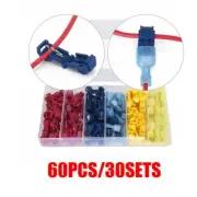 60pcs T-Tap/Male Female Insulated Wire Quick Splice Terminal Connectors Set Kits