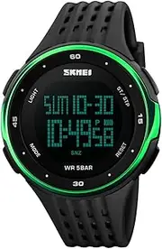 [SKMEI] Digital Watch Men, Mens Ultra-Thin Digital Sports Watch LED Screen Military Waterproof Wrist Watches for Men Casual Stopwatch Alarm Countdown Army Watch