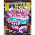 【小如的店】COSTCO好市多代購~AIRWAVES 極酷嗆涼無糖口香糖-紫冰野莓口味(92.4G*5袋) 195826