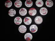 Red Hat live laugh buttons flat back or pin badge cabochon embellishment magnet