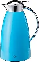 Alfi Gusto Glass Vacuum Lacquered Metal Thermal Carafe for Hot and Cold Beverages, 1.0 L, Aquamarine (AG1900TL2), One Size