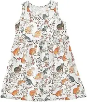 [Caihoyu] Toddler Girls Sleeveless Dress Kids A-line Midi Dress Comfy Outfits, Multicolor10, 4 Years