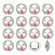 16Pcs Rhinestone Buttons, Flatback Sew on Rhinestones, Ab Color