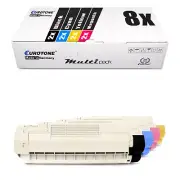 8x Eco Cartridge for OKI Color C 612 D' Dn