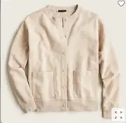 J. Crew NWT Women's University Terry Snap-Front Cardigan Sweater - Size X Large