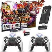 Built-in 20000+ Games Wireless Retro Game Console with 64GB TF Card, Plug and Play 4K Gaming, 9 Classic Emulators