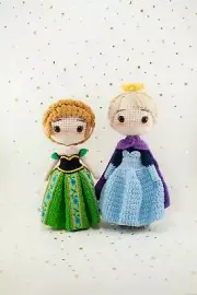 Princess Anna And Elsa Inspired Handmade Crochet Doll