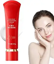 Swarous Moisturizing Brightening Tone-Up Concealer Cream, Five Fold Vc Skin Care Cream, Vitamin C Makeup Tone Up, Brightens Skin Tone, Clear and Moisturizes, Multi-cream Face Makeup Foundation (1PC)
