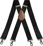 [BaronHong] 1.4 Inch Braces for Men, 4 Swivel Strong Hooks, Adjustable Suspenders, Elastic, Comfortable, X Style, Heavy Duty Strap