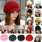 Womens Ladies Crochet Beanie Knit Hat Slouchy Beret Cap Casual Fit Winter Warm