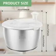 Salad Spinner 5L Lettuce Spinner 304 Stainless Steel Vegetable Dryer with··@&