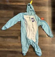 New FUNZIEZ Silver Lilly Narwhal Costume Adult Small One Piece Unisex Blue NWT