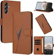 Wallet Case for Samsung Galaxy A16 5G/4G 6.7-inch, Cover PU Leather Flip Shell with Card Slots Hand Strap Kickstand Magnetic Folio Phone Case for Samsung Galaxy A16,Brown