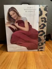 Charter Club 3-in -1 Body Wrap Blanket Leopard Print Throw