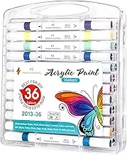 DIY Paint Texta Set, Soft Brush & Felt Tip Pen, Dual Nib Graphic Drawing Markers, Stone Fabric Glass Ceramic Tyre Face Art Painting Kit, Kids Back to School Student Artist Adult Gift