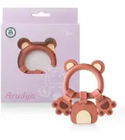 Arudyo Baby Teething Toy Silicone Teethers BPA Free Silicone Rudder Bear NEW