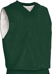 [Teamwork] Youth Fadeaway Reversible Basketball Jersey, Small/Medium, Dark Green/White