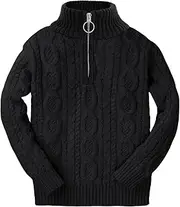 Kingdenergy Kids Sweaters Boys Turtleneck Button Up Cable Knit Winter Warm Long Sleeve Fall Pullover Sweater Tops