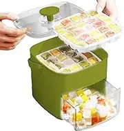 Ice Tray with Lid, Chilling Cube Making Mold with Lid, Portable Large Capacity Ice Maker Tool for Gathering Picnic Camping Kitchen Party