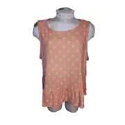 Torrid Textured Knit Ruffle Crop Top Peach Size 1 NWT