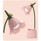 AU Cute Flower Bird Reading Lamp Touch Switch USB Charging for Home Decor (Pink)