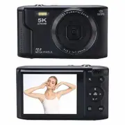 5K Digital Camera with WiFi,Autofocus Point 72MP for Photography with Flash,3 Inch LCD Screen Camcorder for Teens Beginner with 16X Zoom,64GB Card,Black