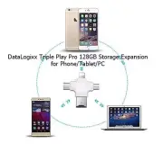 DataLogixx Triple Play 128GB Storage Expansion for Phone, Tablet