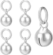 BENECREAT 925 Sterling Silver Bell Charms, Mini Bell Pendant Jewelry Findings with Jump Rings for Christmas Jingle Bell Dangle Jewelry Making, 8.8x6mm, Silver, No Gemstone