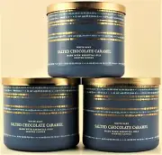 QTY 3 - Bath & Body Works White Barn SALTED CHOCOLATE CARAMEL 14.5 Oz Candle