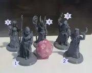 Cultists (Set of 5) Unpainted Miniatures RPG Dungeons And Dragons EC3D