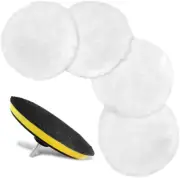 Sourceton 6 Piece Self Adhesive Wool Polishing Disc Kit, Paint Waxing Wool Wh...