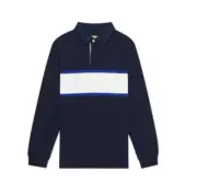 RM Williams Rugby Polo Shirt Mens Size XL Blue White Long Sleeve Jumper