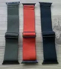 Set 3 Patterned Elasticated Watch Straps for Apple 1/2/3 42mm Black Red Green