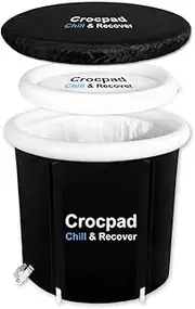 Crocpad XL Large Portable Ice Pod Bath Tub for Athletes | Cold Therapy Cold Plunge Recovery Solution Includes Carry Bag, Lid Cover, Removable Legs, Hand Pump and Other Accessories
