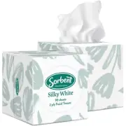 Sorbent Silky White 2 Ply Facial Tissues 90 Sheets 24 Packs