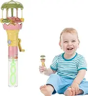 Kids Bubble Wand - Cute Carousel Glow Blower - Fun Portable Bubble Blowing Toy for Toddler Kids Teens Outdoor Backyard Garden Beach Park Yard Pool Lawn Birthday Easter Christmas