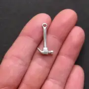 BULK 20 Hammer Charms Antique Silver Tone 3D - SC616