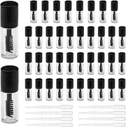 40 Pcs 3ml Empty Mascara Tube Wand Mini Eyelash Cream Container Bottle with 8Pcs Transfer Pipettes, Eyelash Cream Container Bottle for DIY Mascara or Eyelash Growth Oil (Black, medium)