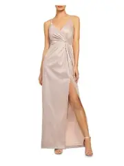 AIDAN AIDAN MATTOX Womens Beige Soft Cotton Formal Sheath Dress 0