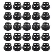 25PCS Spring Cord Lock Buckles Double Hole Locks Plastic Loaded Round Toggle ...