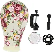 HONITANO Canvas Wig Mannequin Head for Display and Styling Elegant Design for Wig Making Hair Extensions and Hat Display for Salon and Home Use Includes Support Stand and Pins