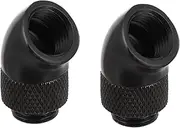 Angoily 2pcs Water-Cooled Swivel Elbow Water Cooling Plug Water Cooling Tubing 45 Degree Rotary Extender Water Cooling Fitting Extender Adapter Fitting for Water Cooling Black Brass