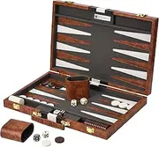Top Backgammon Set - Classic Board Game Case - Best Strategy & Tip Guide - Available in Small Medium and Large Sizes by Get The Games Out (Brown Medium)