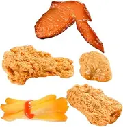 Gogogmee Realistic 5pcs Fried Chicken Set Artificial Snack Model for Cafe Kitchen and Party