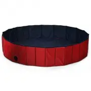 63 Inch Foldable Leakproof Dog Pet Pool Bathing Tub Kiddie Pool for Dogs Cats an